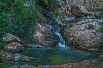 Naklejka na ściany i meble Rust-en-Vrede Waterfall stream in Oudtshoorn Western Cape South Africa