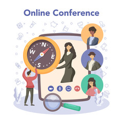 Business top management online service or platform. Successful strategy