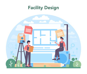 Civil engineer concept. Professional occupation of designing