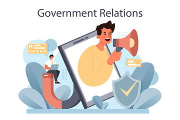 Government PR. Political party or political institutions public