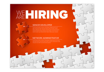 We Are Hiring Minimalistic Puzzle Flyer Template