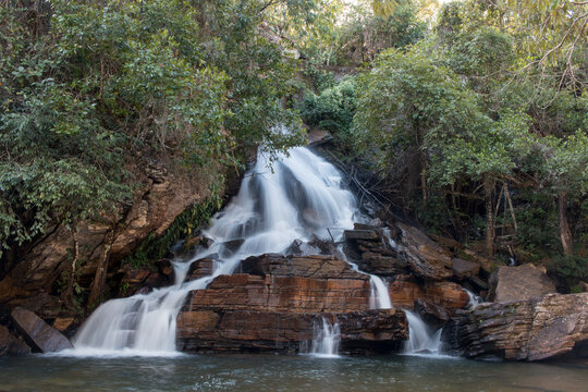 The Waterfall Old Mill or Chachoeira da Usina Velha just outside of the city of Pirenopolis, Brazil
