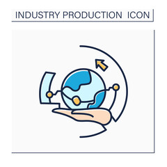 Internet industry color icon. Networking. Information technologies. Modern smart technologies manufacturing. Contemporary production branches concept. Isolated vector illustration