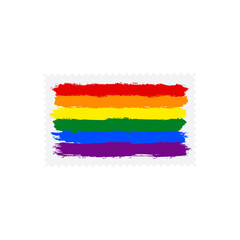 Rainbow LGBT flag - paint style vector illustration.