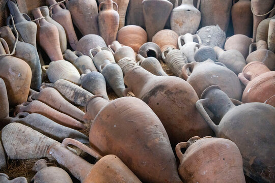 Antique amphorae from old shipwrecks