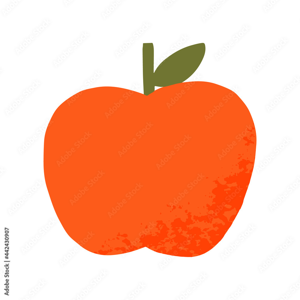 Wall mural Hand drawn apple food fruit cartoon icon vector illustration