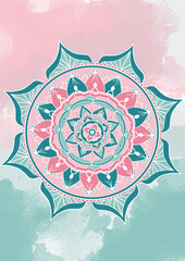 Pink-Green Mandala Background