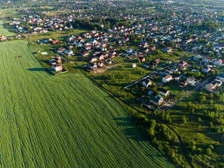 aerial view of fields