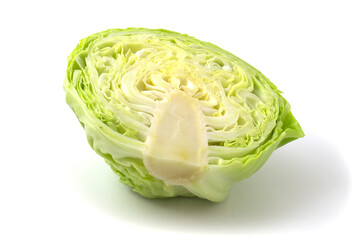 Fototapeta premium Half of white cabbage isolated on white background
