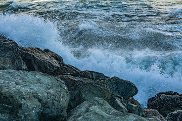 waves on the rocks