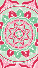 Green-Magenta Mandala Background