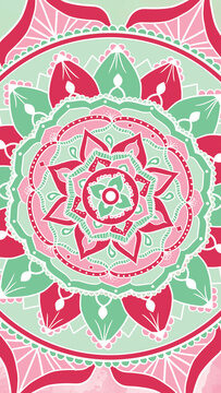Green-Magenta Mandala Background