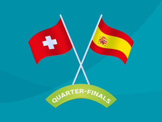 switzerland vs spain match vector illustration Football euro 2020 championship