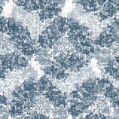 Ocean blue mottled geo. Seamless abstract textile effect. Distressed aqua water dye pattern. Coastal cottage beach home decor. Modern classic marine sailor fashion repeat cotton cloth
