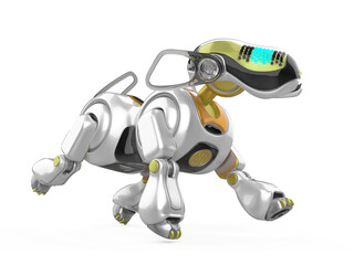 Obraz na płótnie Canvas cyber dog cartoon is walking