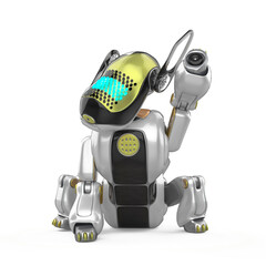 cyber dog cartoon is scratching