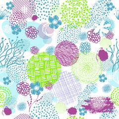 Seamless abstract vintage floral background. Vector illustration