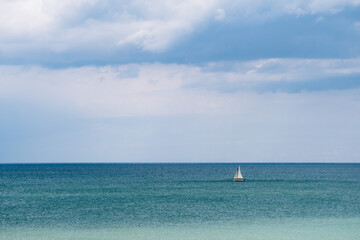 Fototapeta premium Little boat in the sea water
