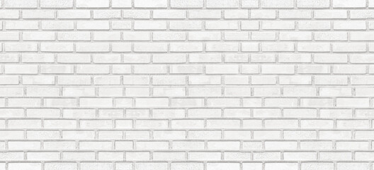 White brick wall texture background in rural room.