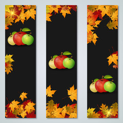 Back to school autumn style vector banners collection

