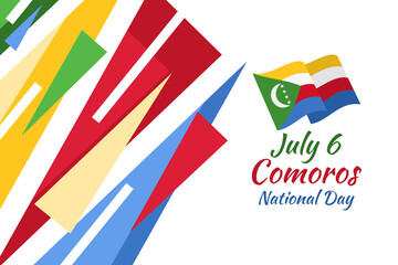 July 6, National Day of Comoros vector illustration. Suitable for greeting card, poster and banner.