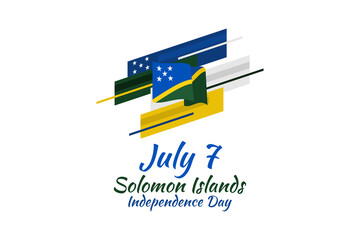 July 7, Independence Day of Solomon Island vector illustration. Suitable for greeting card, poster and banner.