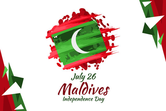 July 26, Independence Day of Maldives vector illustration. Suitable for greeting card, poster and banner.