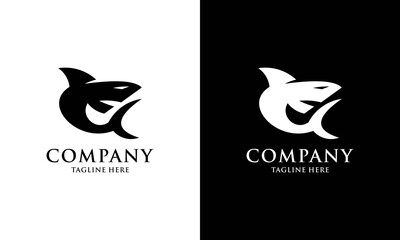 shark logo company for business  logo design template .