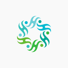 Symmetrical rotation logo of the letter H into 6 sides which looks charming. The logo also has a circular shape that symbolizes humans. A logo perfect for a variety of companies including non-profit.
