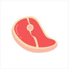 meat icon, flat icon vector illustration isolated on white background. for the theme of meat, food and others