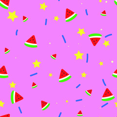 watermelon pattern and pink background 