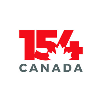 154 Canada. Happy Canada Day. 1st July 2021. National Day of Canada 1867. Logo Vector Illustration. Banner and Greeting Design. Eps 10.
