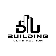 Building Construction Real Estate logo initials DU
