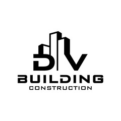 Building Construction Real Estate logo initials DV