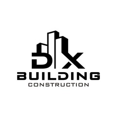 Building Construction Real Estate logo initials DX