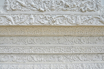 Beautiful white Thai pattern styles close up