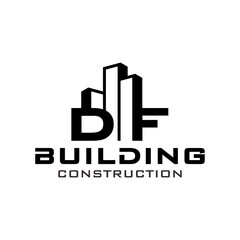 Building Construction Real Estate logo initials DF