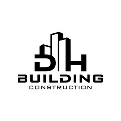 Building Construction Real Estate logo initials DH