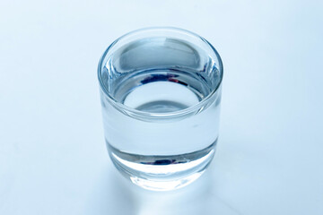 fresh drink water in glass with white background