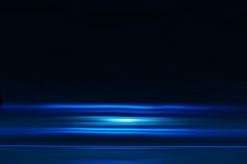 Glow blue light effect on dark blue background. 3D
 rendering.