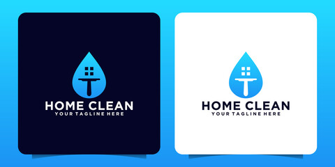 house cleaner logo, with abstract water drop concept and business card inspiration