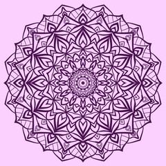 mandala vector art pattern. traditional round lace decoration. circular design element