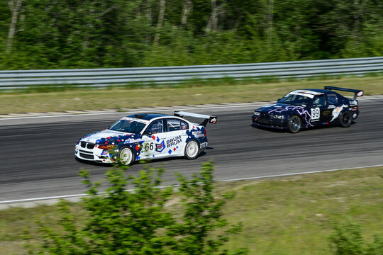 Kaunas. Lithuania - 07.06.2015 - Cars on the track for racing. Car speed competition.