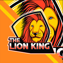 the lion king esport mascot logo vector style image