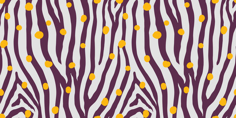 Zebra colorful seamless pattern. Vector animal skin print. Fashion stylish organic texture.