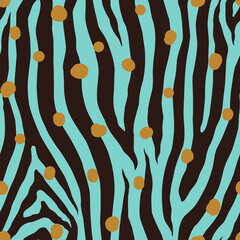 Zebra colorful seamless pattern. Vector animal skin print. Fashion stylish organic texture.