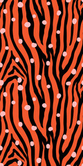 Zebra colorful seamless pattern. Vector animal skin print. Fashion stylish organic texture.