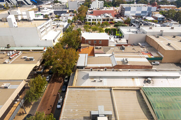 Perth CBD Cityscape with industrial buildings