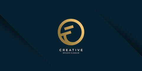 Letter F logo template with unique style Premium Vector part 3