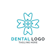 Monoline dental teeth logo design